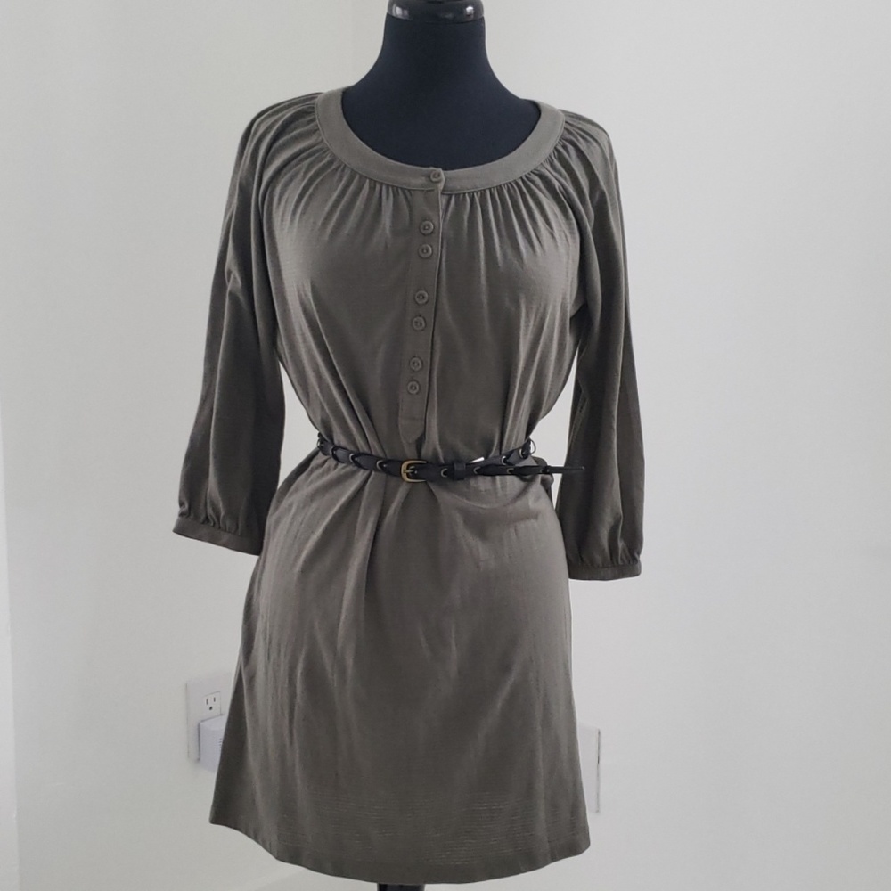 I ❤ ronson olive xs henly belted long sleev dress